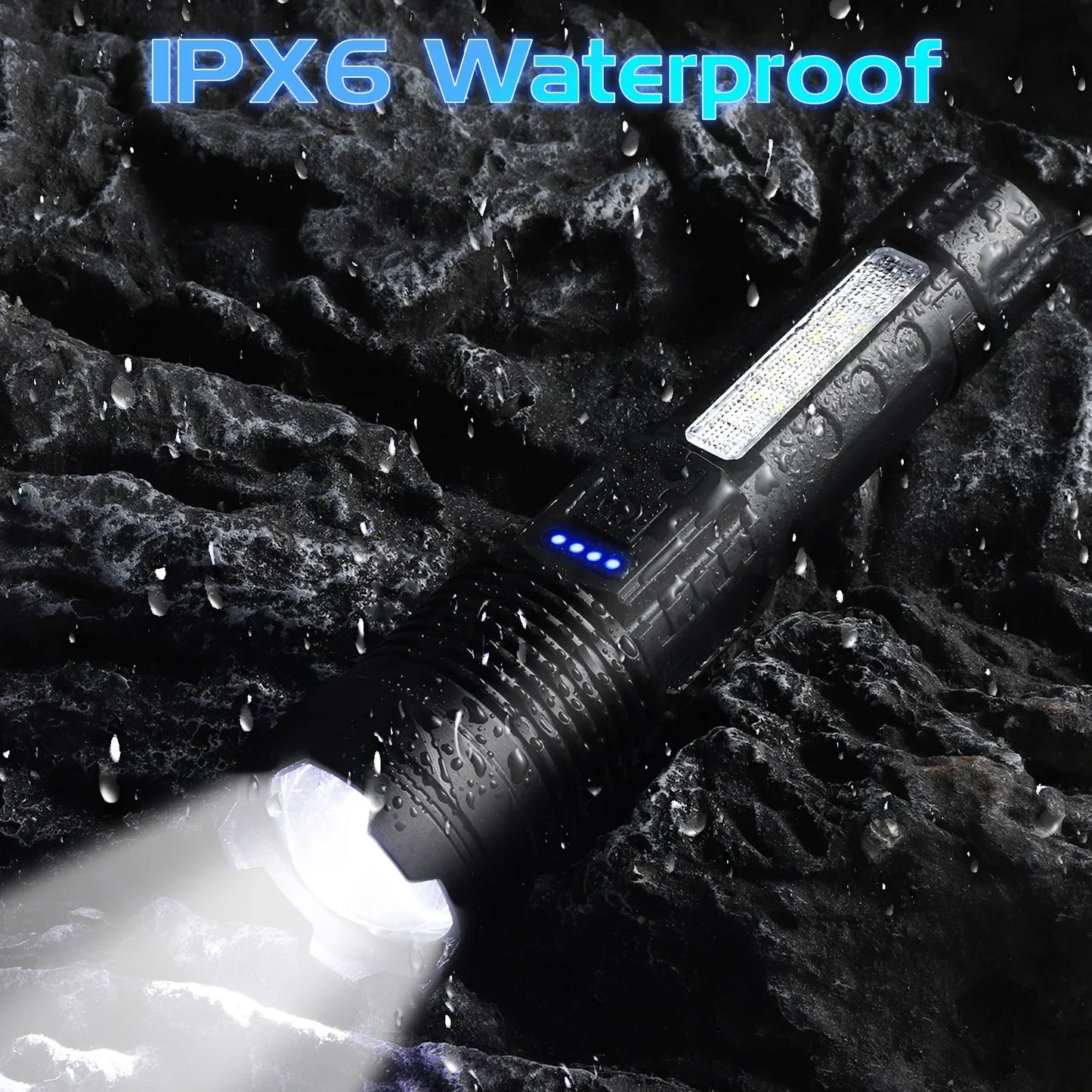 New USB Rechargeable  Flashlight, Waterproof Ultra Bright Tactical Flashlight, Focus Zoomable Outdoor Pocket Flash Light