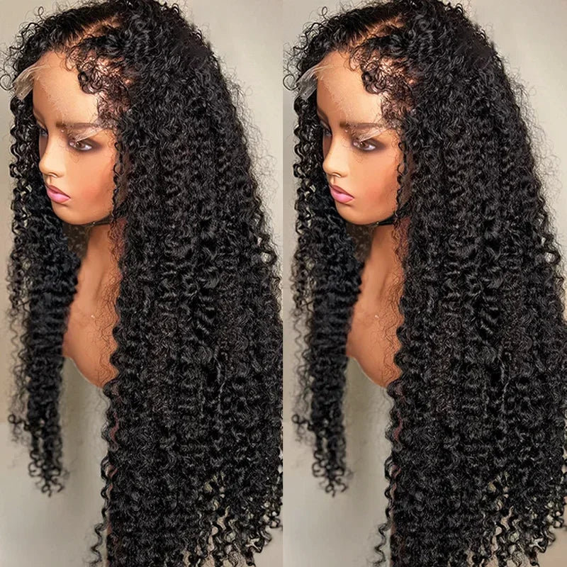 Kinky Curly 4C Edges Curly Baby Hair Lace Wigs Human Hair 13x6 HD Lace Frontal Wig Afro Curly 13x4 Lace Front Human Hair Wigs