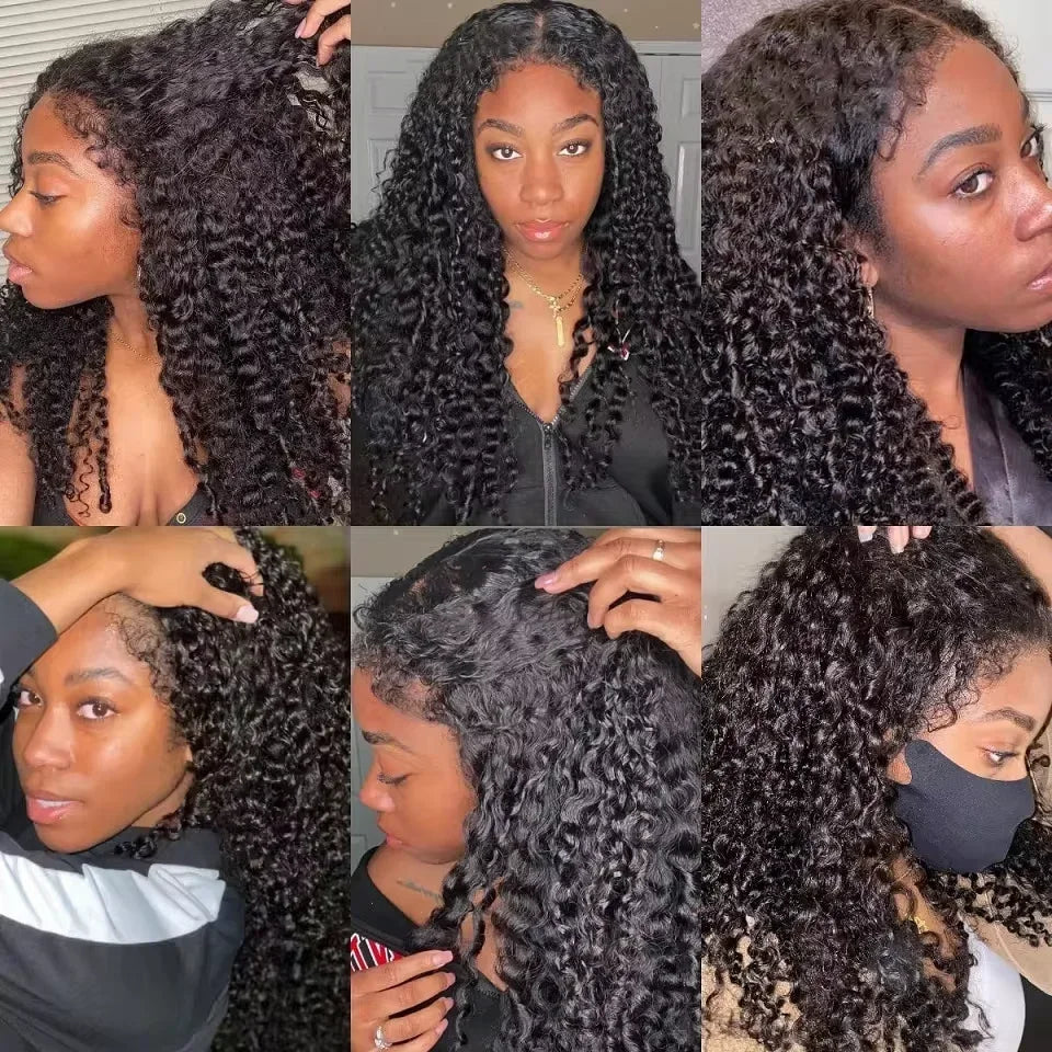 Kinky Curly 4C Edges Curly Baby Hair Lace Wigs Human Hair 13x6 HD Lace Frontal Wig Afro Curly 13x4 Lace Front Human Hair Wigs